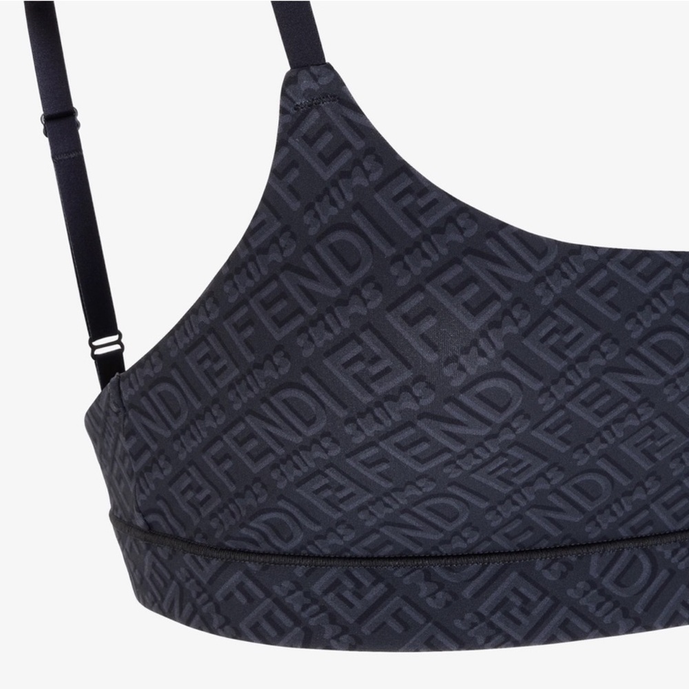 Fendi x Skims Scoop Bralette Black & Brown Duo (2-pack) 2X XXL Monogram Logo New - Picture 6 of 12